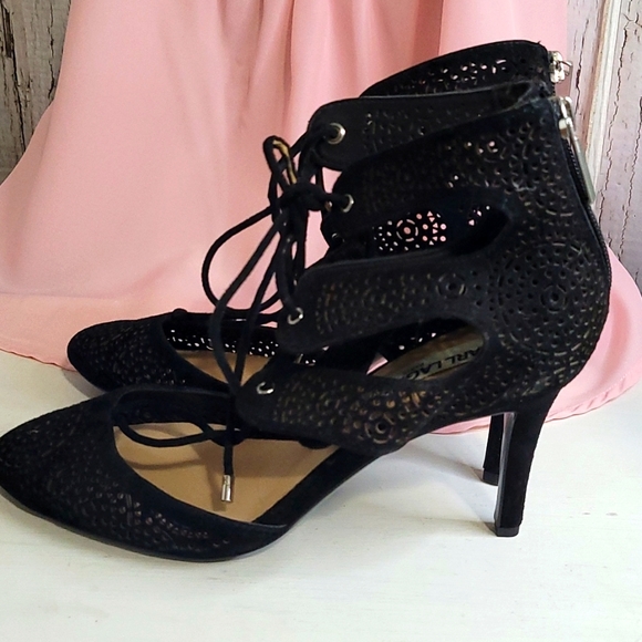 Karl Lagerfeld Shoes - Karl Lagerfeld Paris Black Lace up Heels